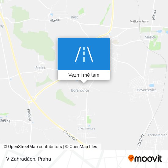 V Zahradách mapa
