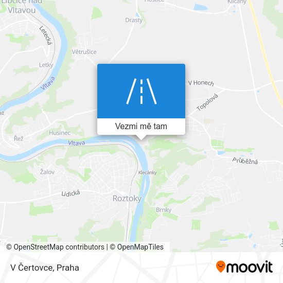V Čertovce mapa