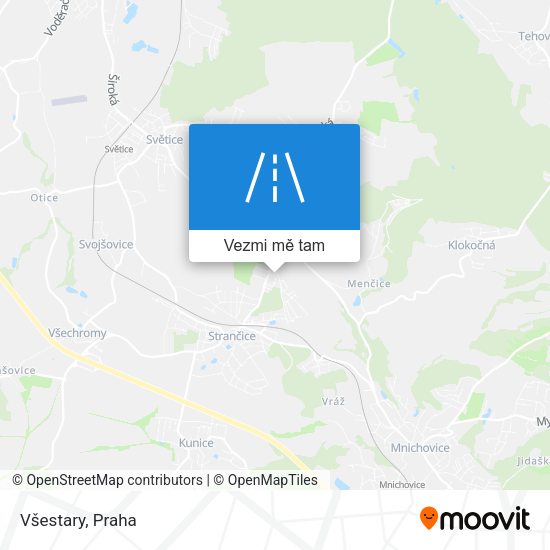 Všestary mapa