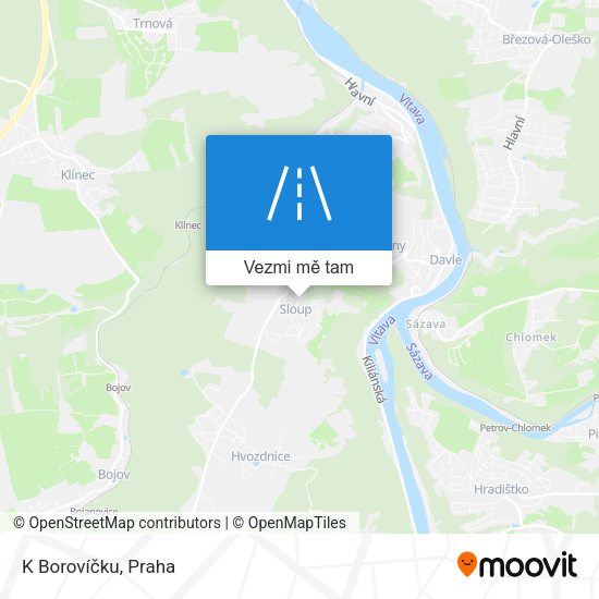 K Borovíčku mapa