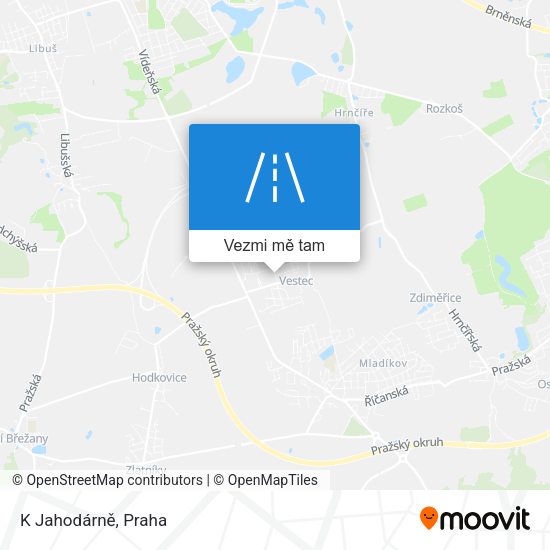 K Jahodárně mapa