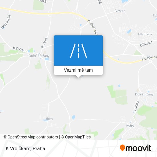 K Vrbičkám mapa
