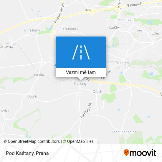 Pod Kaštany mapa