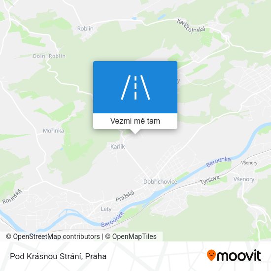 Pod Krásnou Strání mapa