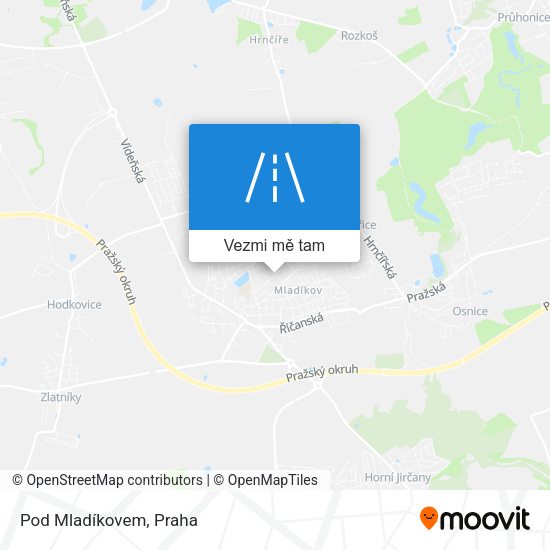 Pod Mladíkovem mapa