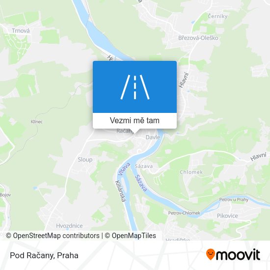 Pod Račany mapa