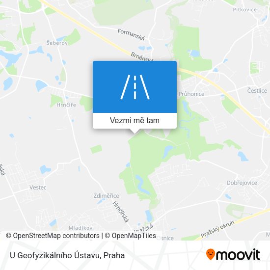 U Geofyzikálního Ústavu mapa