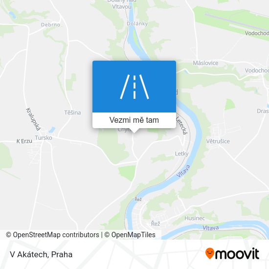 V Akátech mapa