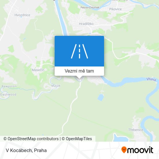 V Kocábech mapa