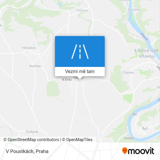 V Poustkách mapa