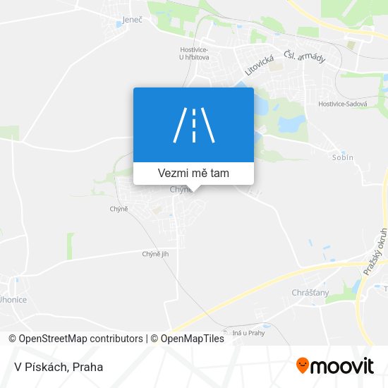 V Pískách mapa