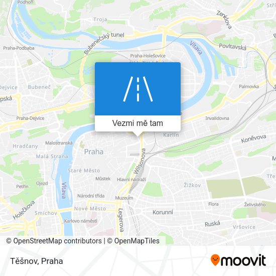 Těšnov mapa