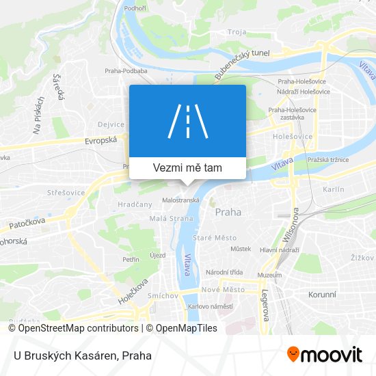 U Bruských Kasáren mapa