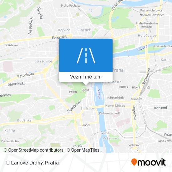 U Lanové Dráhy mapa