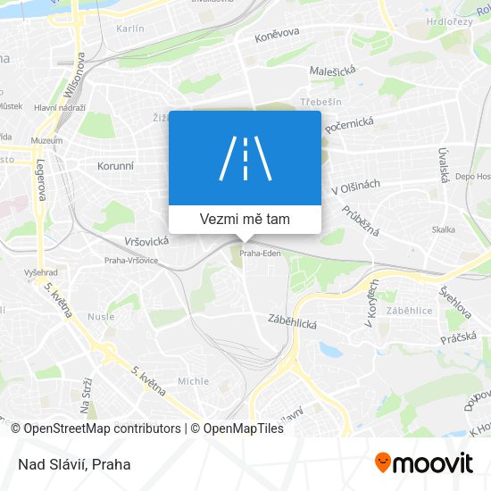 Nad Slávií mapa