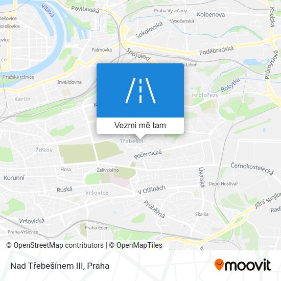 Nad Třebešínem III mapa