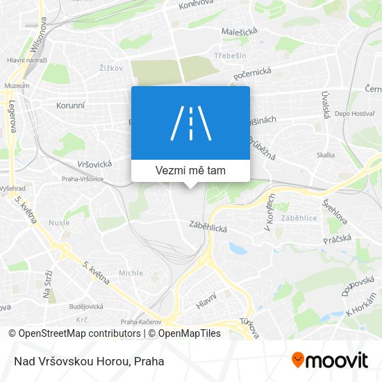 Nad Vršovskou Horou mapa