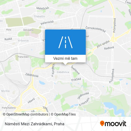 Náměstí Mezi Zahrádkami mapa
