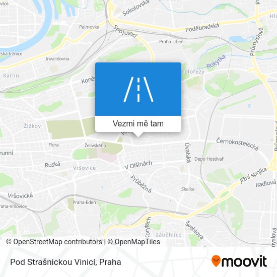 Pod Strašnickou Vinicí mapa
