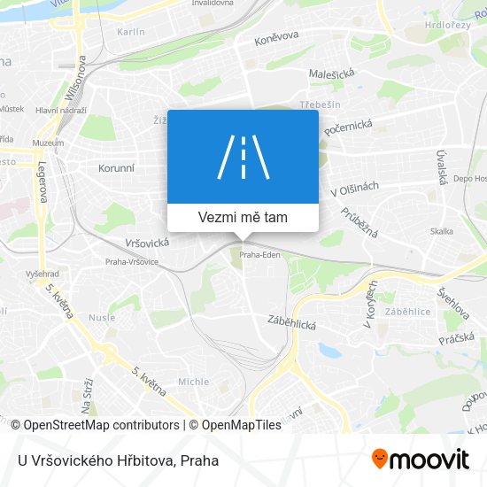 U Vršovického Hřbitova mapa