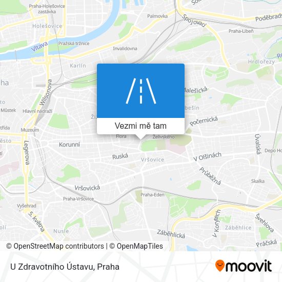 U Zdravotního Ústavu mapa
