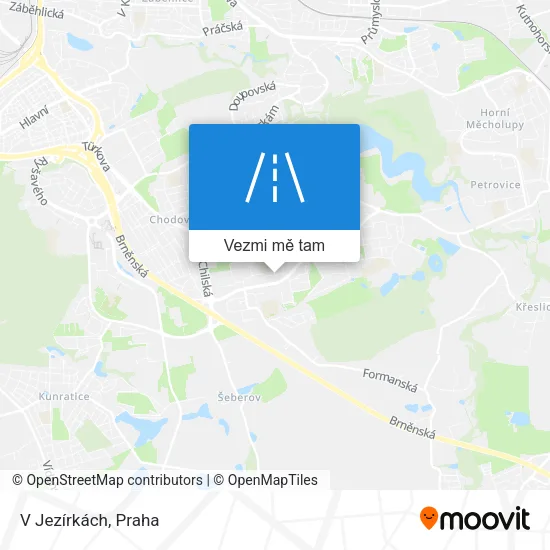 V Jezírkách mapa
