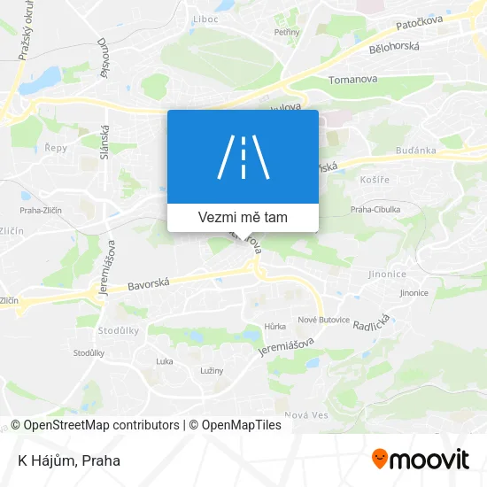 K Hájům mapa