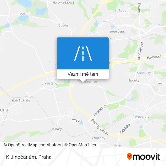 K Jinočanům mapa