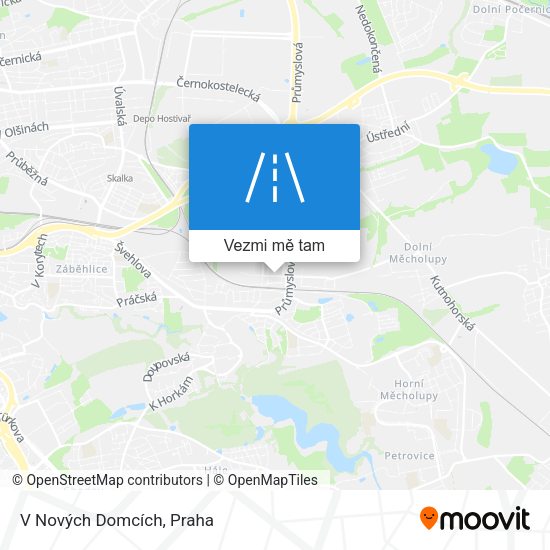 V Nových Domcích mapa