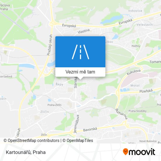 Kartounářů mapa