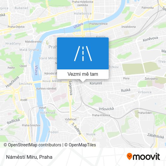 Náměstí Míru mapa