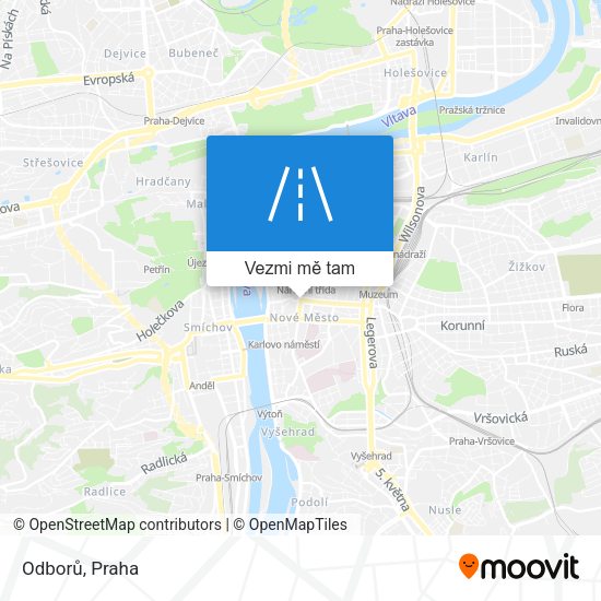Odborů mapa