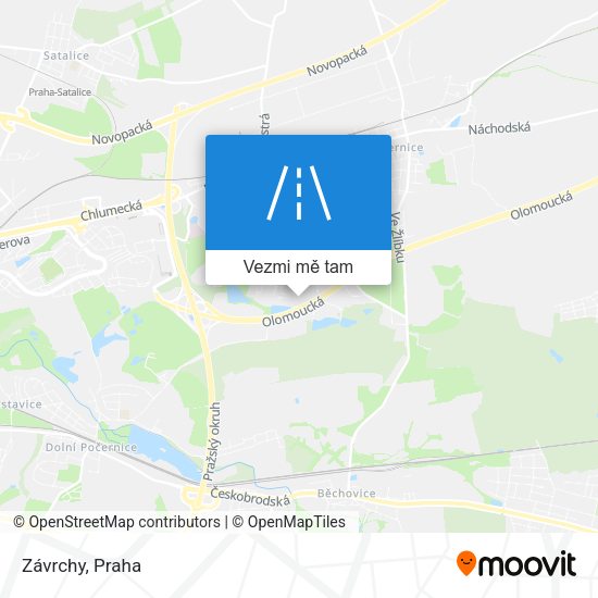 Závrchy mapa