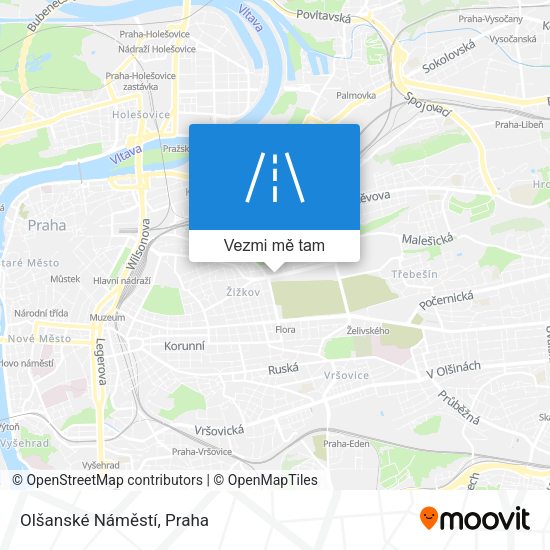 Olšanské Náměstí mapa