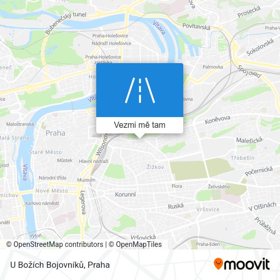 U Božích Bojovníků mapa