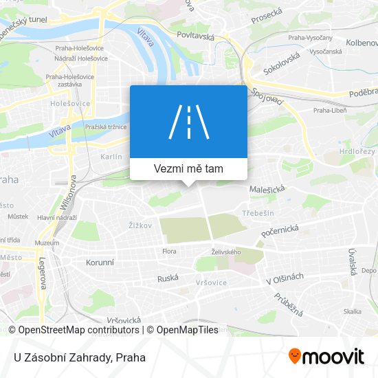 U Zásobní Zahrady mapa