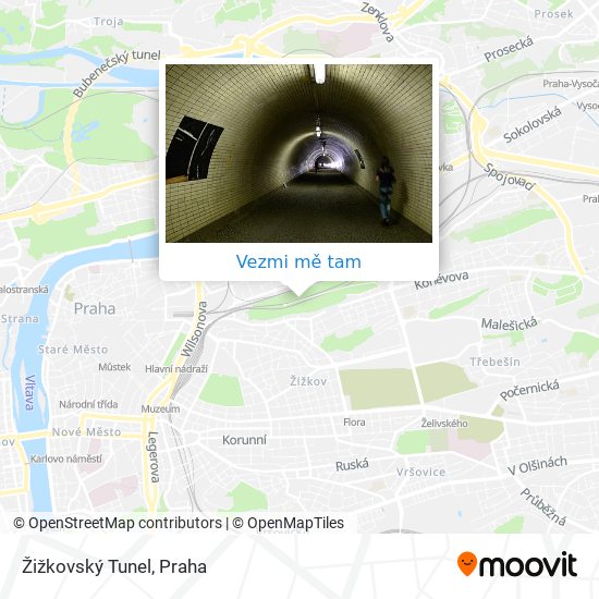 Žižkovský Tunel mapa