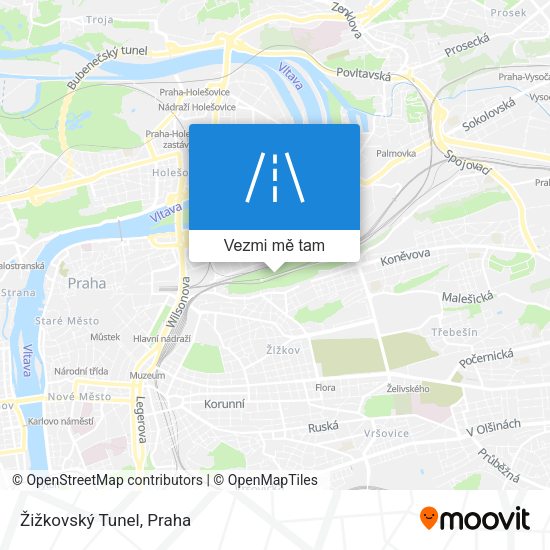 Žižkovský Tunel mapa