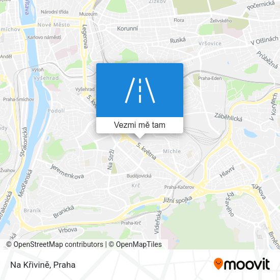 Na Křivině mapa
