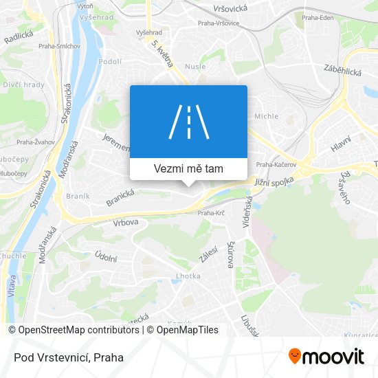 Pod Vrstevnicí mapa