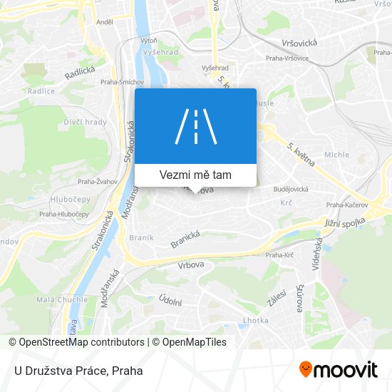 U Družstva Práce mapa