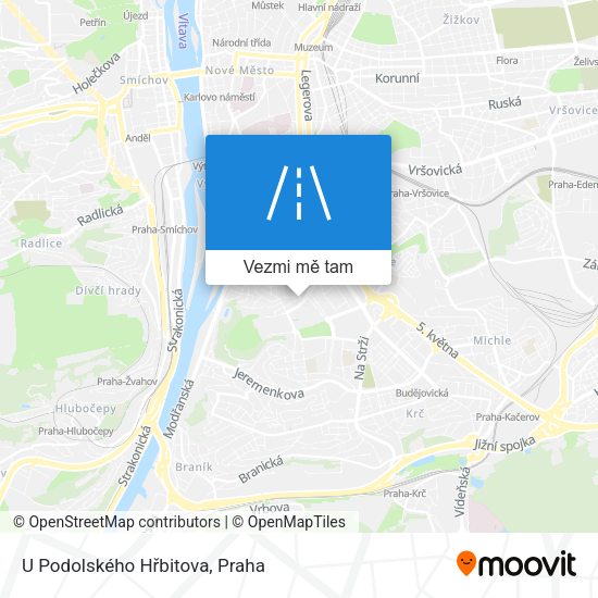 U Podolského Hřbitova mapa