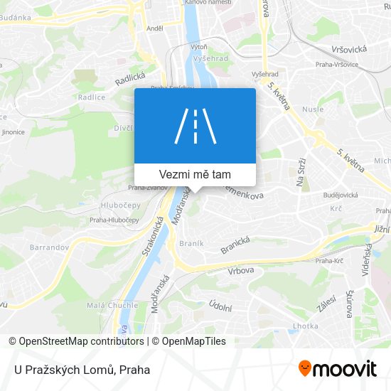 U Pražských Lomů mapa