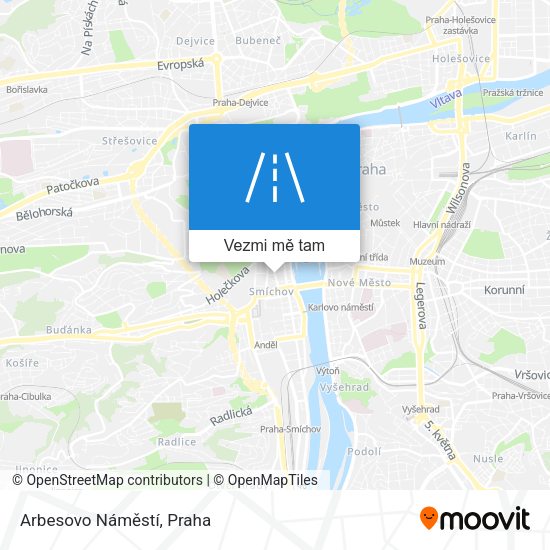 Arbesovo Náměstí mapa