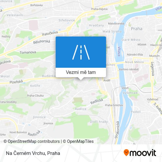 Na Černém Vrchu mapa