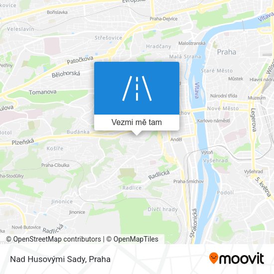 Nad Husovými Sady mapa