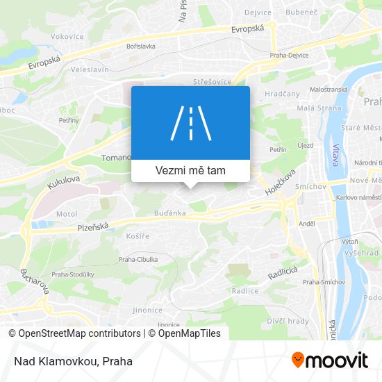 Nad Klamovkou mapa
