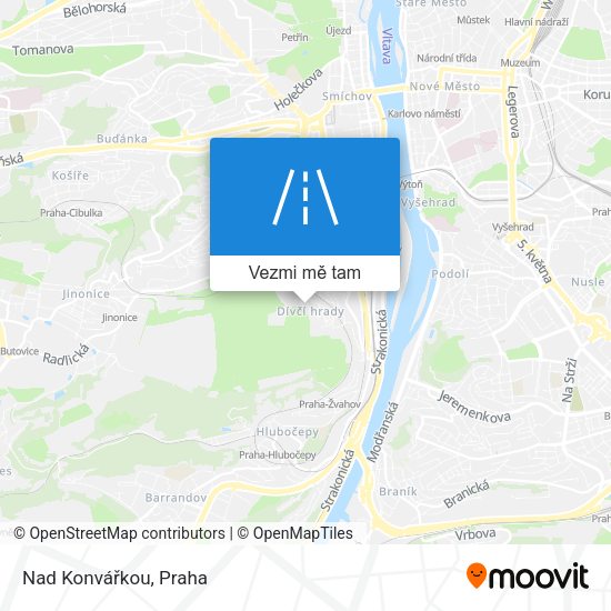 Nad Konvářkou mapa