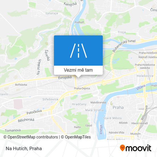 Na Hutích mapa