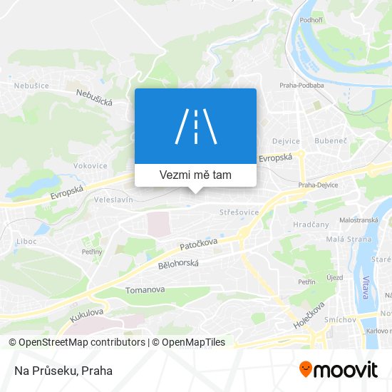 Na Průseku mapa